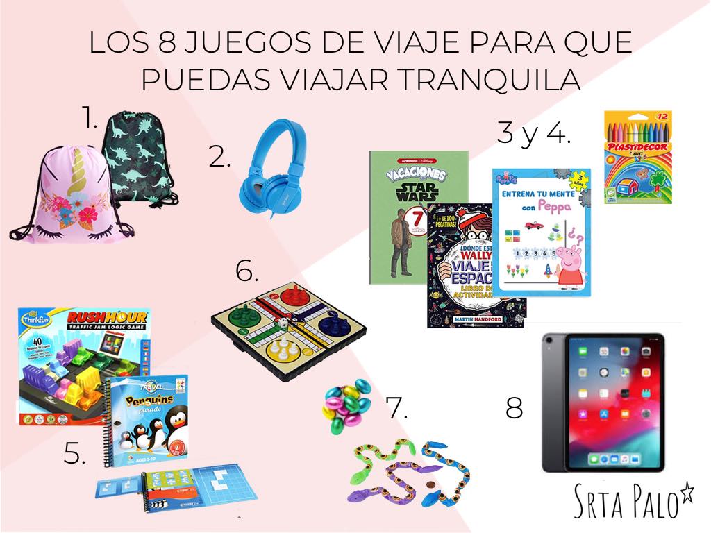 Las mejores ideas para llevar en un viaje con niños en coche, avion o tren. También, links útiles de juegos de viaje para niños pequeños.