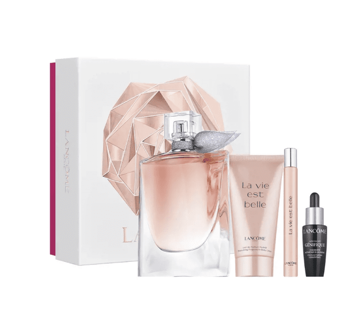 Lancôme La vie est belle Cofres de regalo. Los mejores para mujer y hombre. Perfumes, maquillaje, crema facial, sérum, labial. Set de regalo.