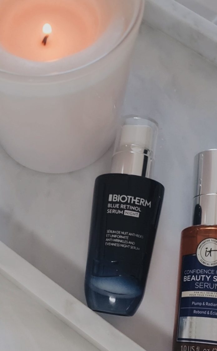 Biotherm Blue Retinol Serum, producto antiedad con Retinol puro, life plankton, reduce arrugas y mejora piel. Mi opinión y experiencia.